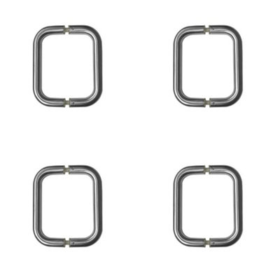 4 PACK Durable Stainless Steel 19mm D Shape Pull Handle for B2B Fixing - 300x19mm Satin Finish - Door Handle