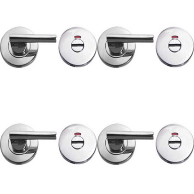4 PACK Durable Stainless Steel Easy Turns & Releases with Fire Door Indicator 52x8mm - Door Handle