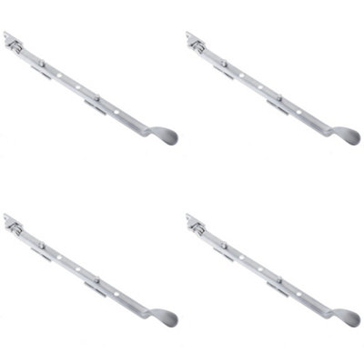 4 PACK Durable Victorian Casement Stays 300mm in Elegant Satin Chrome Finish - Window Peg Bar