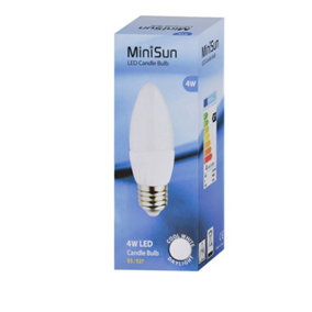4 Pack E27 White Candle LED 4W Cool White 6500K 400lm Light Bulb