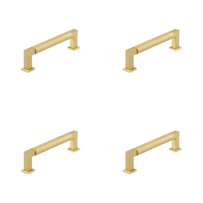 4 PACK Elegant 128mm Satin Brass Round Cabinet Handle for Stylish Home Décor - Kitchen Drawer Pull Handle