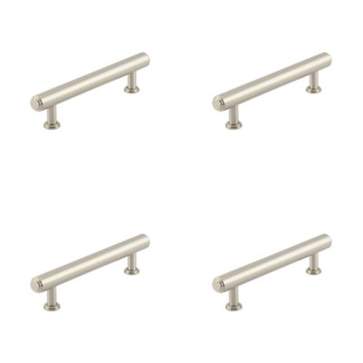 4 PACK Elegant 128mm Satin Nickel Stepped Cabinet Handle for Luxury Interiors - Kitchen Drawer Pull Handle