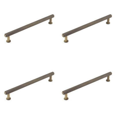 4 PACK Elegant 224mm Antique Brass Knurled Cabinet Handle for Stylish Interiors - Kitchen Drawer Pull Handle