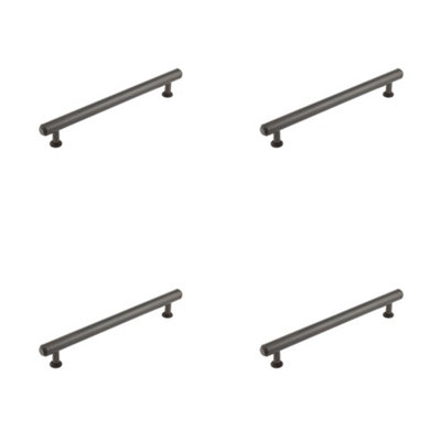 4 PACK Elegant 224mm Dark Bronze Stepped Cabinet Handle - Kitchen Drawer Pull Handle