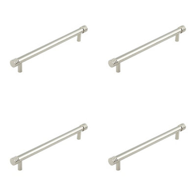4 PACK Elegant 224mm Polished Nickel Cabinet Handle for Stylish Interiors - Kitchen Drawer Pull Handle