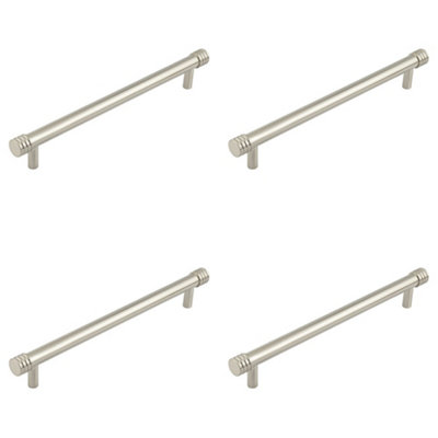 4 PACK Elegant 224mm Satin Nickel Cabinet Handle for Stylish Interiors - Kitchen Drawer Pull Handle