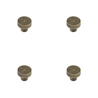 4 PACK Elegant 30mm Antique Brass Cupboard Knob for Stylish Interiors Kitchen Cabinet Knob