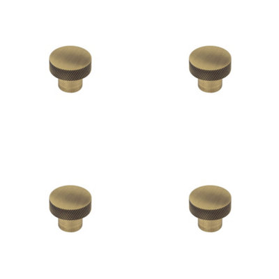 4 PACK Elegant 30mm Antique Brass Cupboard Knob for Stylish Interiors - Kitchen Cabinet Knob