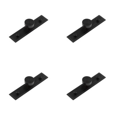 4 PACK Elegant 30mm Black Cupboard Knob with Stepped Backplate Kitchen Cabinet Knob