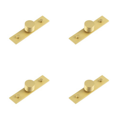 4 PACK Elegant 30mm Plain Satin Brass Cupboard Knob for Stylish Interiors - Kitchen Cabinet Knob