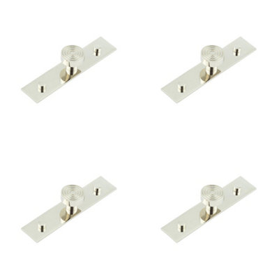 4 PACK Elegant 30mm Polished Nickel Cupboard Knob with Backplate - Kitchen Cabinet Knob