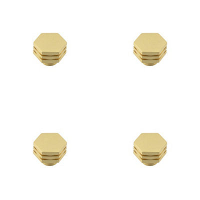 4 PACK Elegant 30mm Satin Brass Cupboard Knob for Modern Interiors - Kitchen Cabinet Knob