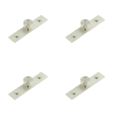4 PACK Elegant 30mm Satin Nickel Cupboard Knob with Backplate - Kitchen Cabinet Knob