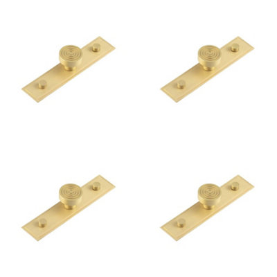 4 PACK Elegant 30mm Stepped Cupboard Knob in Satin Brass for Stylish Interiors - Kitchen Cabinet Knob