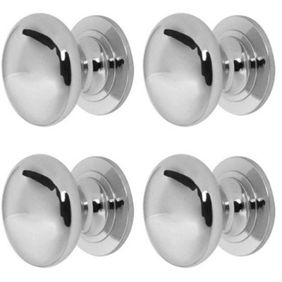 4 PACK Elegant 32mm Polished Chrome Cupboard Knob for All Furniture - Kitchen Cabinet Knob