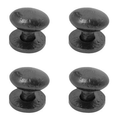 4 PACK Elegant 38mm Black Oval Cupboard Knob for Stylish Interiors - Kitchen Cabinet Knob