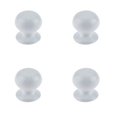 4 PACK Elegant 38mm White Porcelain Cupboard Knob for Traditional Homes - Kitchen Cabinet Knob