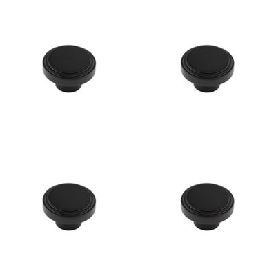 4 PACK Elegant 40mm Black Cupboard Knob for Modern Interiors - Kitchen Cabinet Knob