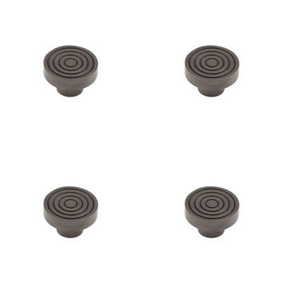 4 PACK Elegant 40mm Dark Bronze Cupboard Knob for Stylish Interiors - Kitchen Cabinet Knob