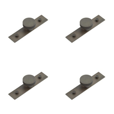 4 PACK Elegant 40mm Dark Bronze Cupboard Knob with Backplate - Kitchen Cabinet Knob