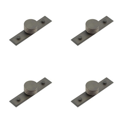 4 PACK Elegant 40mm Dark Bronze Cupboard Knob with Grooved Detailing - Kitchen Cabinet Knob