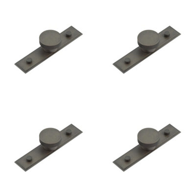 4 PACK Elegant 40mm Dark Bronze Cupboard Knob with Stepped Backplate - Kitchen Cabinet Knob
