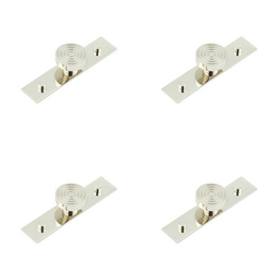 4 PACK Elegant 40mm Polished Nickel Cupboard Knob with Backplate - Kitchen Cabinet Knob