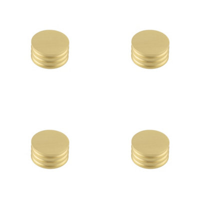 4 PACK Elegant 40mm Satin Brass Cupboard Knob for Stylish Interiors - Kitchen Cabinet Knob