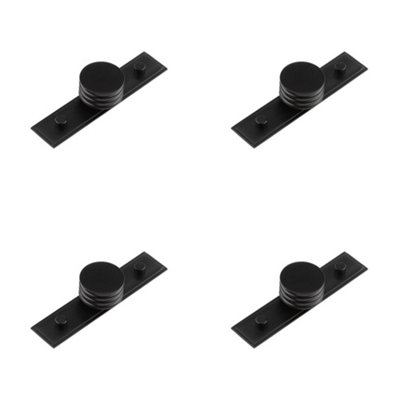 4 PACK Elegant 40mm Stepped Matt Black Cupboard Knob for Stylish Interiors - Kitchen Cabinet Knob