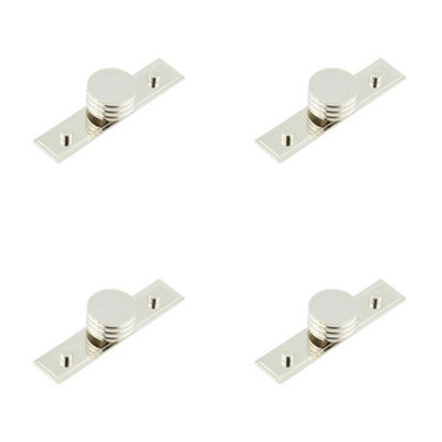 4 PACK Elegant 40mm Stepped Polished Nickel Cupboard Knob for Stylish Interiors - Kitchen Cabinet Knob