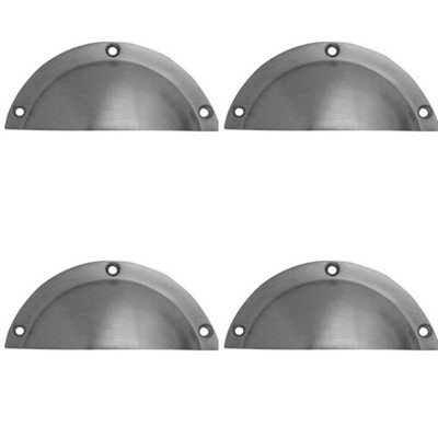 4 PACK Elegant 85mm Satin Chrome Drawer Pulls for Modern Interiors - Kitchen Drawer Pull Handle