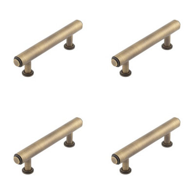 4 PACK Elegant 96mm Antique Brass Cabinet Handle for Stylish Interiors - Kitchen Drawer Pull Handle