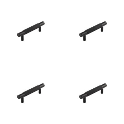 4 PACK Elegant 96mm Black Cabinet Handle for Modern Interiors - Kitchen Drawer Pull Handle