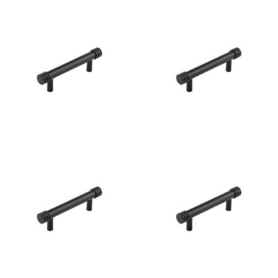 4 PACK Elegant 96mm Black Cabinet Handle for Stylish Interiors - Kitchen Drawer Pull Handle