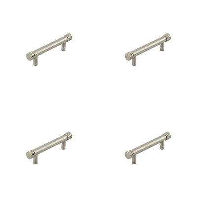 4 PACK Elegant 96mm Satin Nickel Cabinet Handle for Stylish Interiors - Kitchen Drawer Pull Handle