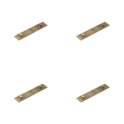 4 PACK Elegant Antique Brass Backplate for Cupboard Knob 140x30mm - Kitchen Cabinet Knob