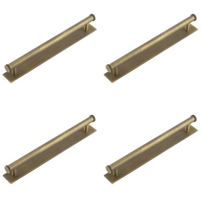 4 PACK Elegant Antique Brass Cabinet Handle with 224mm Centers - Kitchen Drawer Pull Handle