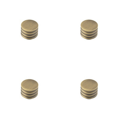 4 PACK Elegant Antique Brass Cupboard Knob - 30mm Size - Kitchen Cabinet Knob