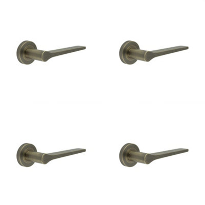 4 PACK Elegant Antique Brass Door Handle for Timeless Interiors - Interior Handle