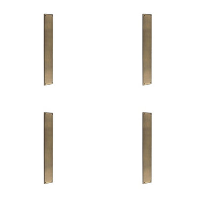 4 PACK Elegant Antique Brass Finger Plate 450 X 75mm for Doors - Solid Brass Door Push Protector