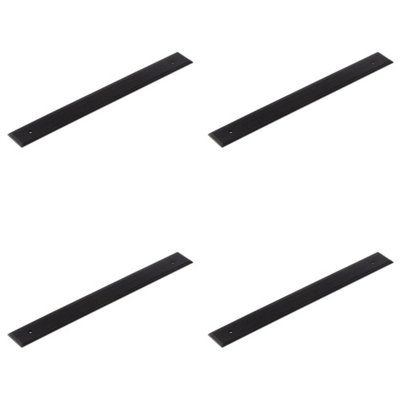4 PACK Elegant Black Backplate for Cabinet Handle 268x30mm - Premium Quality Brass - Kitchen Drawer Pull Handle