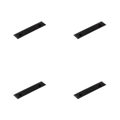 4 PACK Elegant Black Backplate for Cupboard Knob - 140x30mm - Kitchen Cabinet Knob