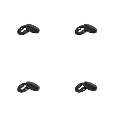 4 PACK Elegant Black Oval Covered Escutcheon 50x31x9mm for Doors - Key Hole Cover