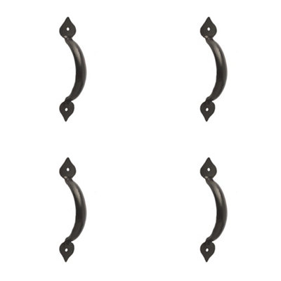 4 PACK Elegant Black Tear Cabinet Handle 130x34mm for Stylish Interiors - Kitchen Drawer Pull Handle