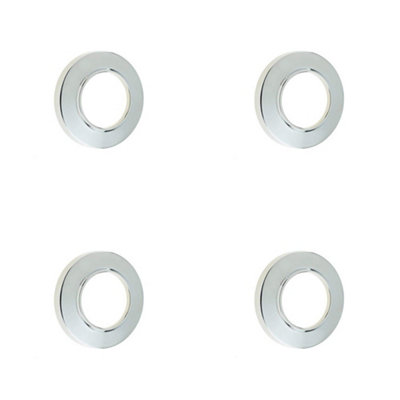 4 PACK Elegant Chamfered Outer Roses in Polished Nickel - Grade 304 - Door Handle