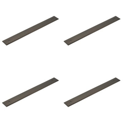 4 PACK Elegant Dark Bronze Backplate for Cabinet Handle 268x30mm - Kitchen Drawer Pull Handle