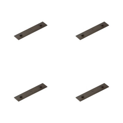 4 PACK Elegant Dark Bronze Backplate for Cupboard Knob - 140x30mm - Kitchen Cabinet Knob