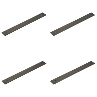 4 PACK Elegant Dark Bronze Backplates for Cabinet Handle - 268x30mm - Kitchen Drawer Pull Handle