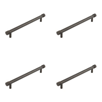 4 PACK Elegant Dark Bronze Cabinet Handle 224mm for Stylish Interiors - Kitchen Drawer Pull Handle