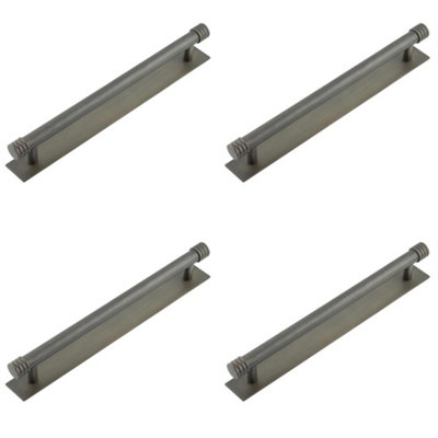 4 PACK Elegant Dark Bronze Cabinet Handle with 224mm Centers - Kitchen Drawer Pull Handle